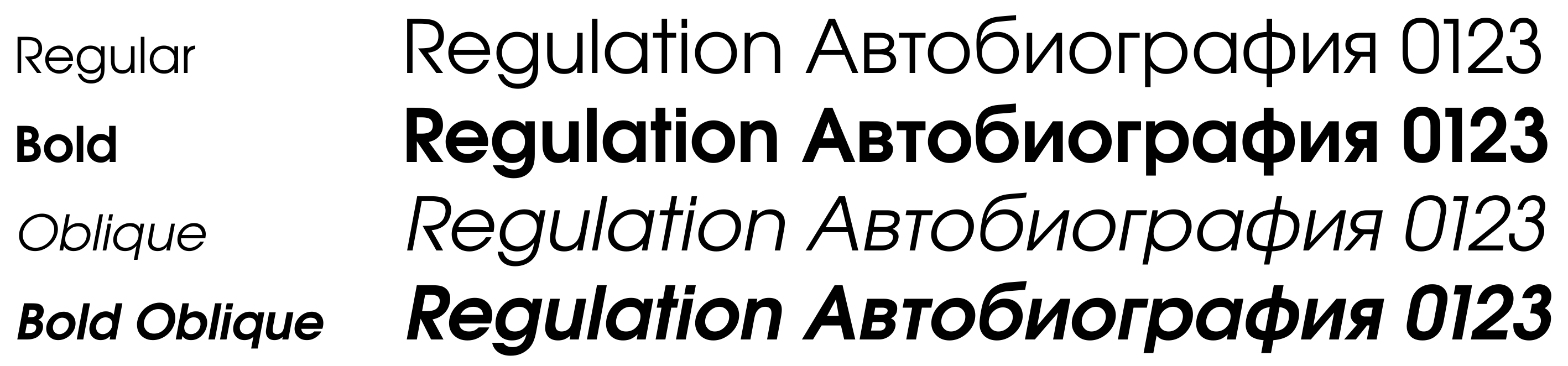 Evolventa font sample